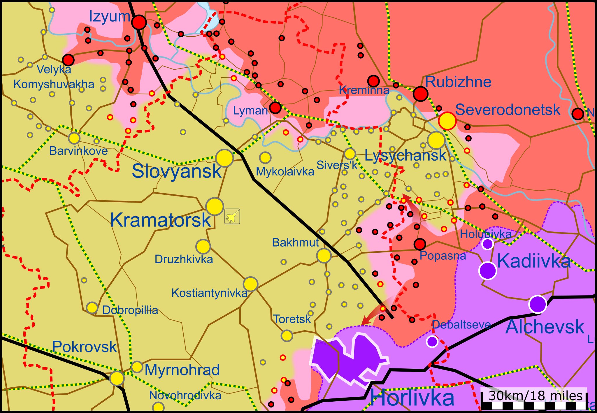 Карта боевых действий на Украине 