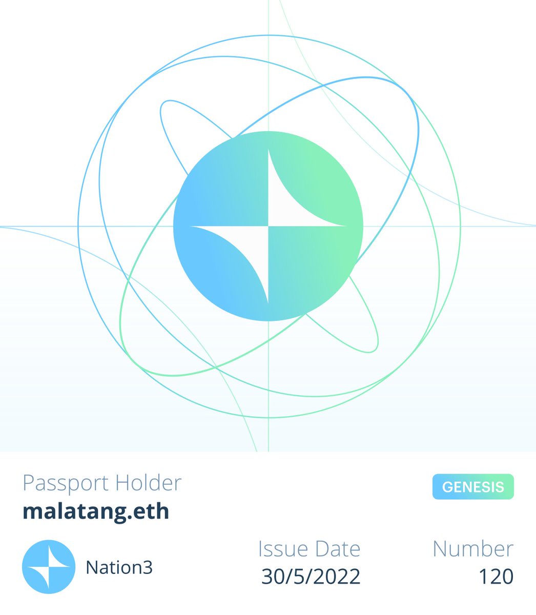 malatang_eth's tweet photo. Have become the 120th citizen of #Nation3.
One big step forward toward #SoulboundToken & #DeSoc as @VitalikButerin proposed.
Go, go, go, WAGMI. @Nation3DAO @licuende https://t.co/TrAWFLfhKY