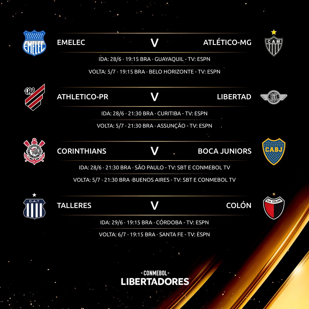 Confira as datas dos jogos das oitavas de final da Libertadores