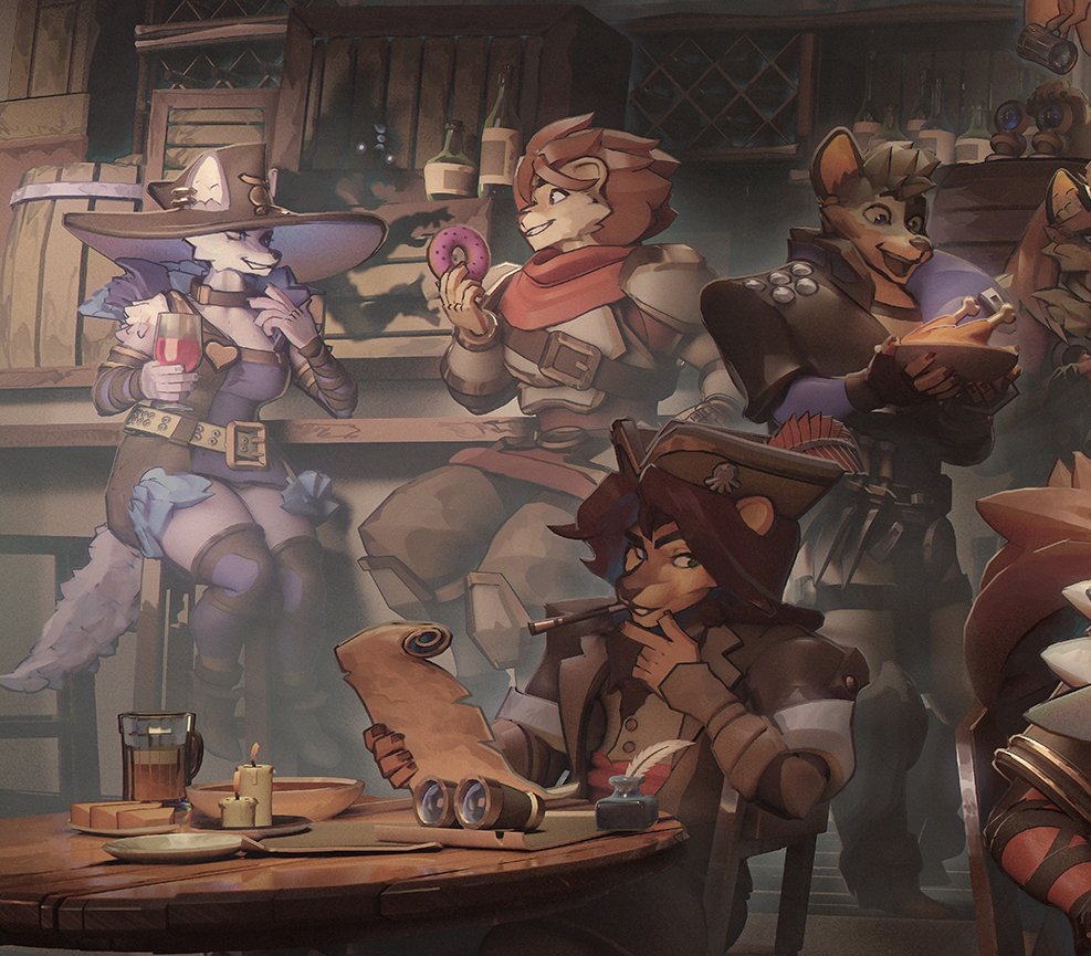 zeusdex_art's tweet photo. Finally, I can post the picture I've been working on for a long time :)

Take a look at the poster for @TheDelversGuide that I've drawn, with characters of the project backers! #art #furryart https://t.co/rJGTPb5g7i