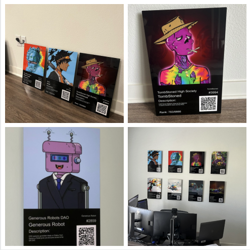 I am so excited for the <a href="/GenerousRobots/">Generous Robots 🤖 NFT Leveraged Trading</a> fam to be teaming up with <a href="/DoctorPnft/">Phil</a> and <a href="/TommyTwoClubs/">Tom</a>! Check out  these badass metal signs our fam can buy with $GEAR. What do you think fam? Do we need a giveaway for them?