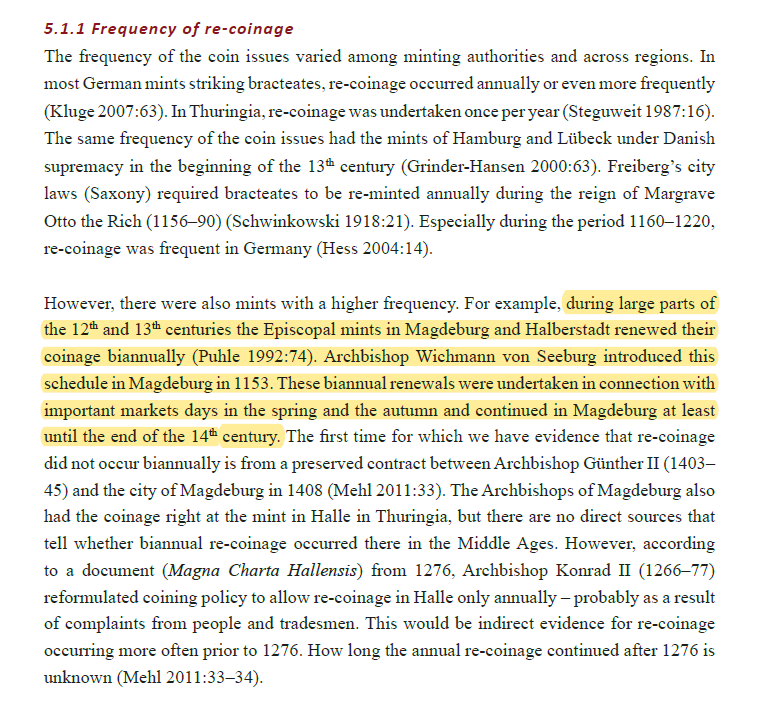 jp_koning's tweet photo. We take it for granted that money is long-lasting. In parts of medieval Germany and Denmark, coins was cancelled and recoined every 6-months in conjunction with annual markets.

(via an interesting paper on 'bracteate' coinage: https://t.co/eMasgLkGKA) https://t.co/B7yJFHKA0D