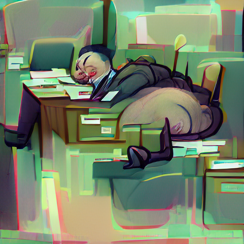 O_T_Human's tweet photo. Bureaucrat with a theme of nap time (#EYBD) #art #artist #artwork #nft #nfts #nftcollector https://t.co/tArf15TfeB