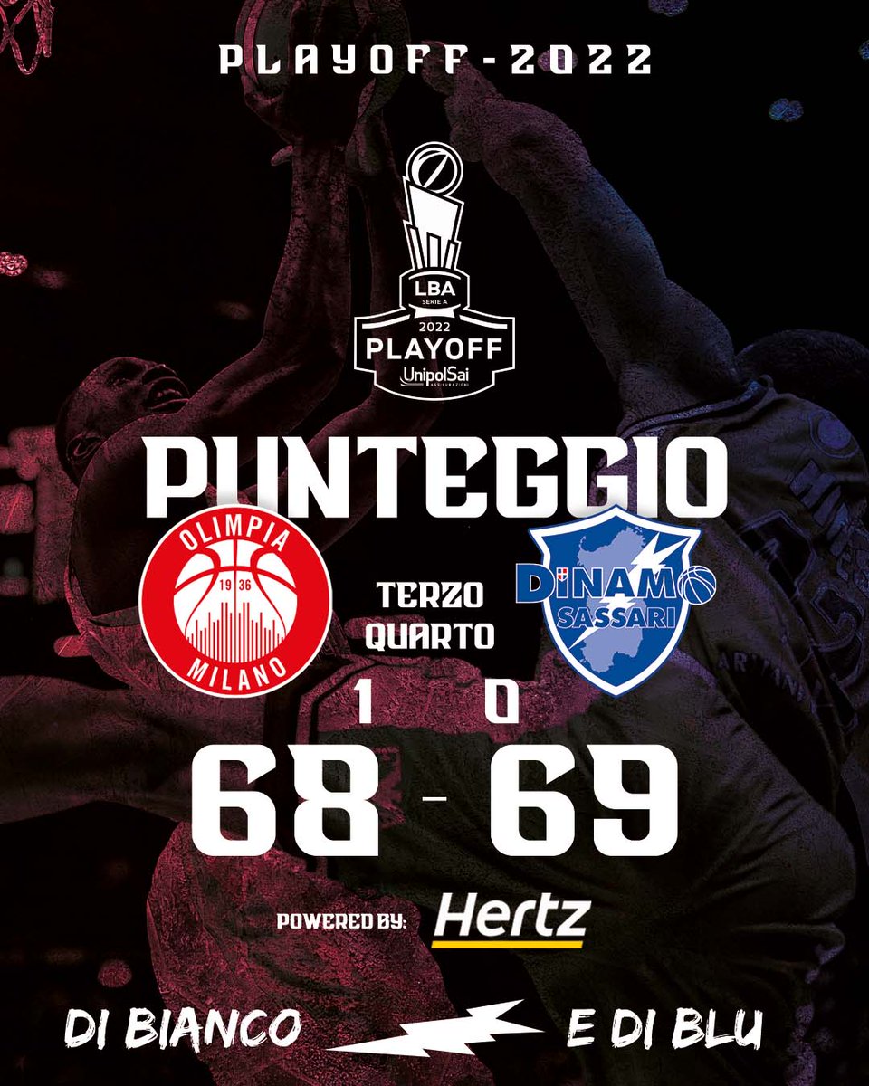 dinamo_sassari's tweet photo. Nonostante la grinta di Milano la Dinamo chiude avanti di misura la terza frazione: dopo 30' è battaglia al Forum sul 68-69 ⚔️
Si annunciano 10 minuti di battaglia vera: let's go! 
#G2MILSAS https://t.co/3s5fGdsdYN