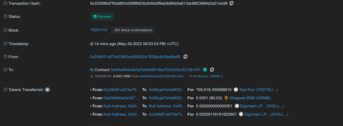The digichain router is working, the link below is a test add liquidity on the digichain router and it works.

we are setting up to the main domain.

bscscan.com/tx/0x325086d7f…