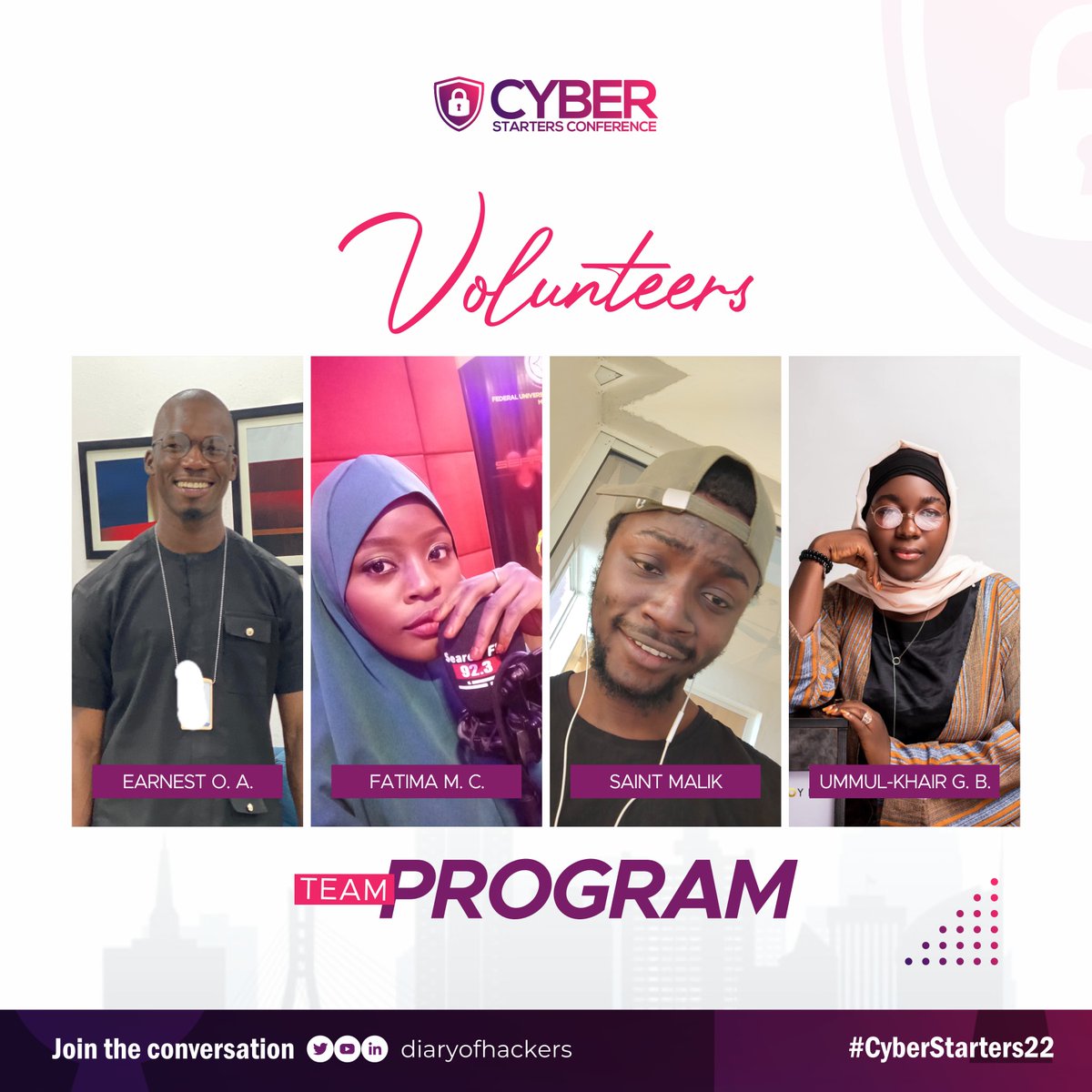 DoHAfrica's tweet photo. Meet the amazing people that helped bring the #CyberStarters22 vision into fruition. 

We appreciate all you do. 👏🏽👏🏽
#CyberStarters22 #Cybersecurity #Volunteers https://t.co/v33KUioMqz
