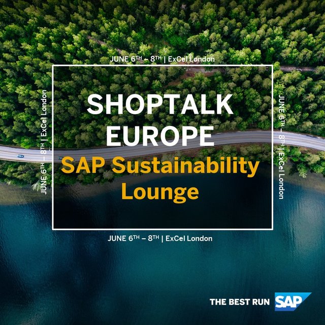 C_A_Fischer's tweet photo. SAP is very excited to be sponsoring Shoptalk Europe. Join us on the 6-8th June at our sustainability lounge, where you can make a pledge and plant a tree, play a game of ping pong, join our social media competition, and more! #SAPRetail #ShoptalkEurope https://t.co/PbpIW6SbXL https://t.co/4veRHeknu4