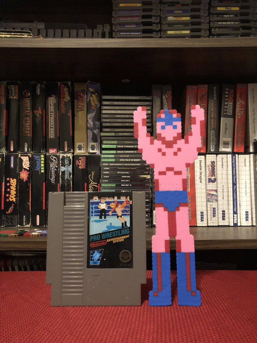 pixelsrebuilt's tweet image. Game #107: Pro Wrestling! A Nintendo classic, the iconic phrase, “A winner is you!” remains in the hearts of retro gamers everywhere, and assumedly a favorite of @PC98_Audi! #RETROGAMING #perler #pixels #Nintendo #prowrestling #nes