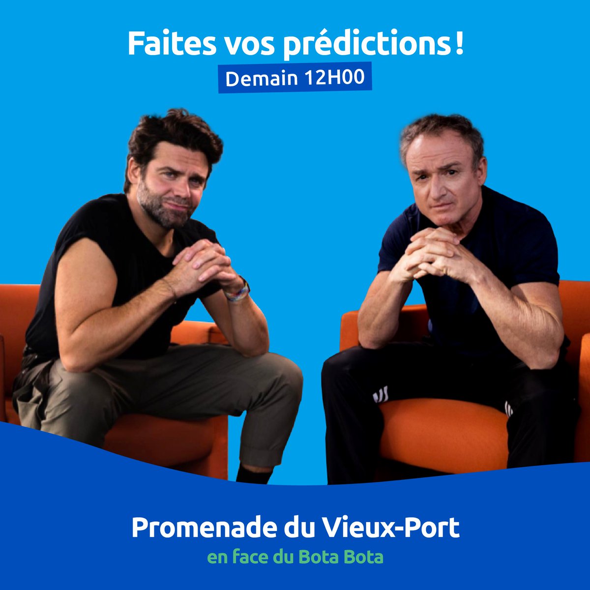 Jean-Philippe Wauthier ou <a href="/bruno0blanchet/">Bruno Blanchet</a> ? 🤔 
Qui deviendra champion de la compétition de nage dans le fleuve Saint-Laurent? Venez y assister!

📍 Promenade du Vieux-Port, en face du Bota Bota
🕛 Départ : 12H00
🏆 Devenir porte-parole des Championnats du monde de Triathlon.