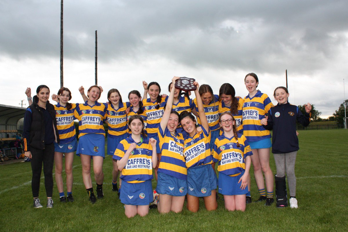 blackhallgaels's tweet photo. File this under things you love to see. Congratulations to our Under 16 Camogie team who defeated @NavanOMahonys in the shield final in Kilcloon this evening. @OffMeathCamog https://t.co/SCsDmn0ydX