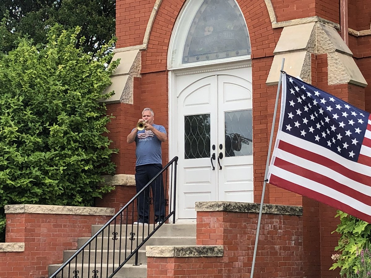 Taps on the steps of First United Methodist Church in McKinney TX. God bless all who gave all. #TapsAcrossAmerica #MemorialDay <a href="/FUMCMcKinney/">First Methodist McKinney</a> <a href="/DTOWNMcKinney/">Downtown Mckinney</a> <a href="/UMNS/">United Methodist News</a>