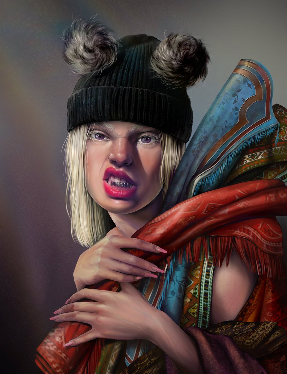 “Girl with NFTs” -  an ode to all the HODLers, poem about the bear market, story of living in this space. 

This piece feels so significant for me personally, maybe an auto portrait? Your portrait ? 

Just HODL

Open for offers. Might set reserve later 

foundation.app/@eye_above_sky…