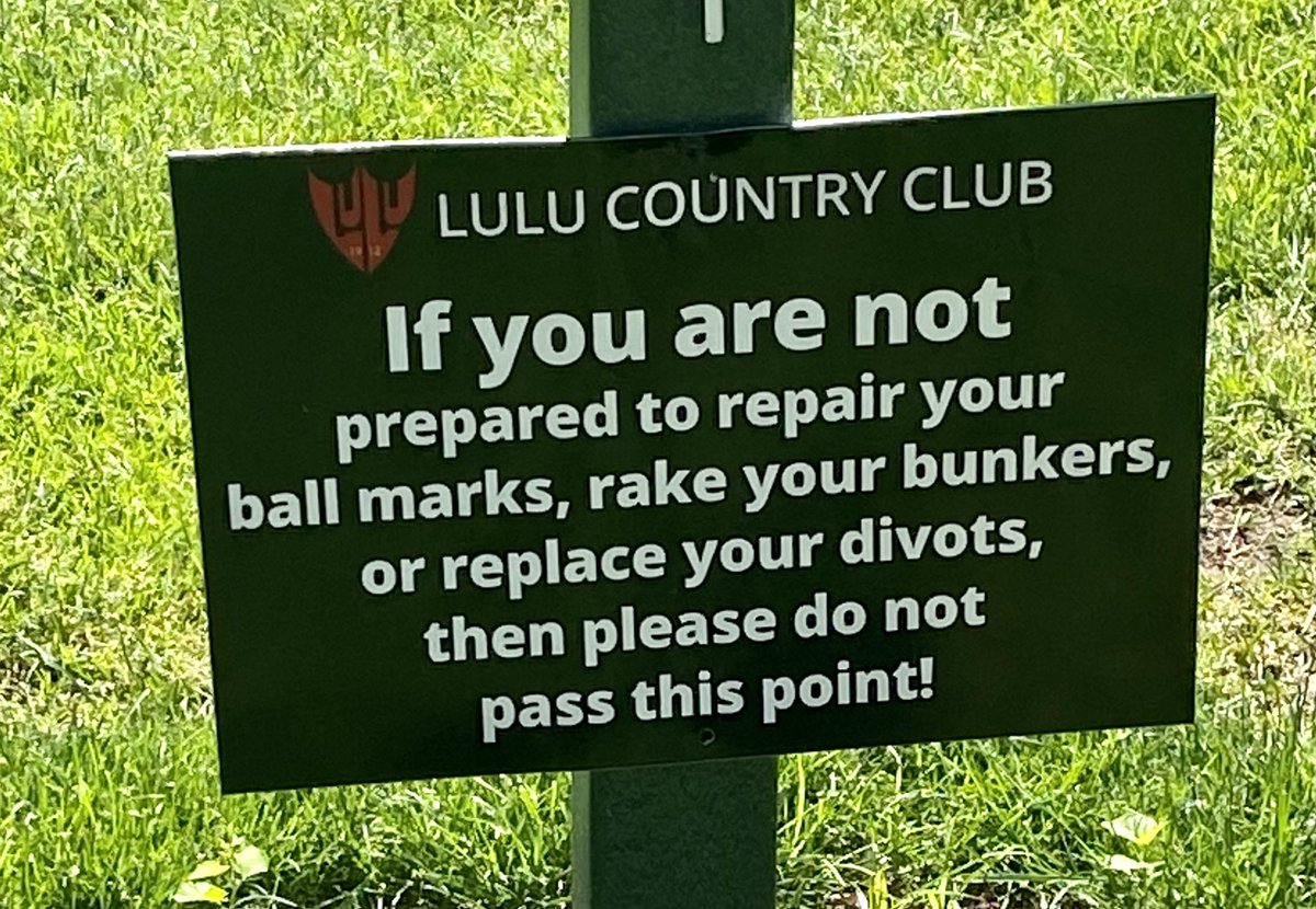 NickLubold's tweet photo. This should be on all courses @luluccagronomy @LuLuCountryClub #golfis https://t.co/CmITqvD1AX