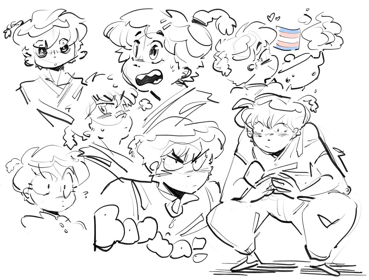 silly ranma sketches from a couple days ago >w> never a series i hyperfixated on like inuyasha but probably my favorite of the two in retrospect! 