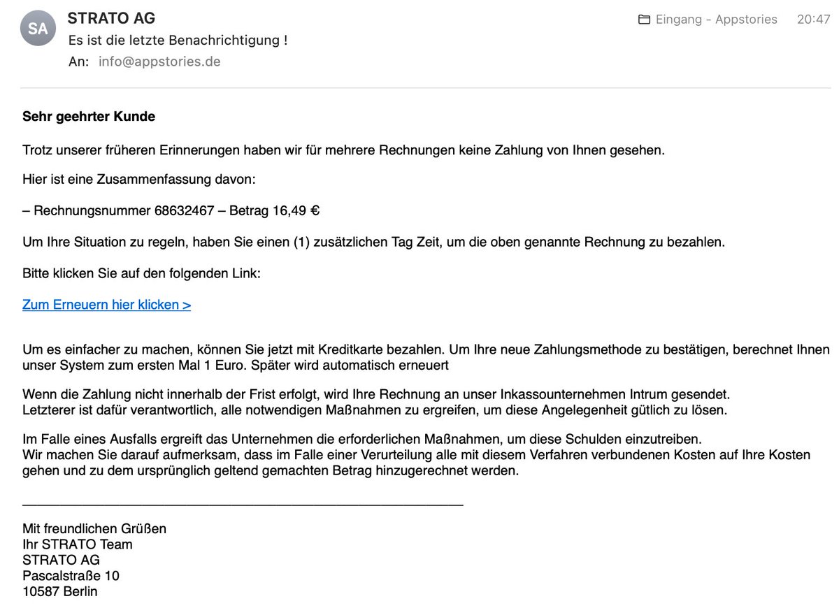 ps3zocker's tweet image. Jetzt habt ihr mich! Die dritte Mail inzwischen. Dann muss ich wohl mal bezahlen. 🫠
