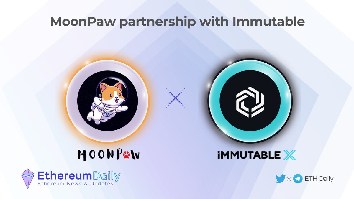 ⚡ @moonpaw_cc partners with @Immutable 🌳 MoonPaw is currently working on two NFT projects that are aiming to leverage NFTs and Play2Earn gaming mechanics to support their social impact causes (particularly in regenerative farming and wildlife conservation) 🌎