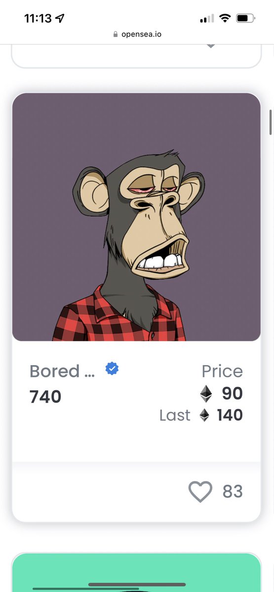 Ouch….
#BAYC #Ethereum 
What happened to all the floor hopes? Bored 300 ETH end of 2022…Mutants 100 ETH.. etc #HODL