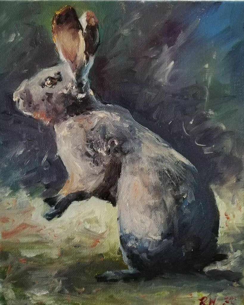 MeeArtist's tweet photo. #robertmeeartist #oilpainting #rabbit #bunny #art #animals #impressionism https://t.co/WEQERBXPiV