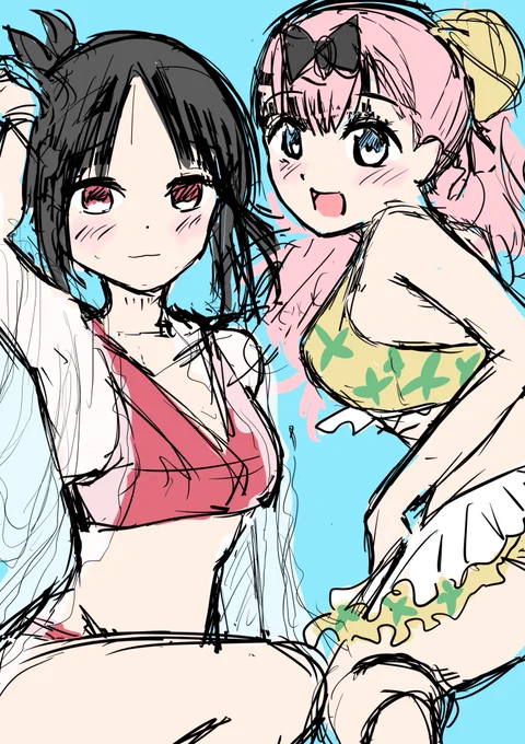 あっこ、これはいいんジャマイカ(どうにも動きがないように思ったので、構図の雰囲気は壊さず、ポーズを見直しました) 