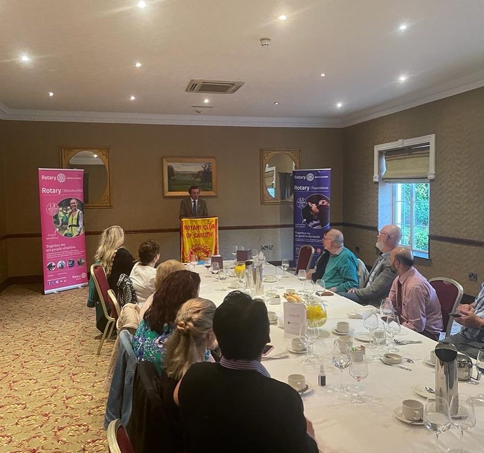 CarlowRotary's tweet photo. A great night was had by all listening to Incoming President @Janbon’s plans for the coming year and meeting our incoming Assistant District Governor Peter Robinson. Looking forward to a great year to come! @rotarygbi #rotary https://t.co/6yHm8ExNkO
