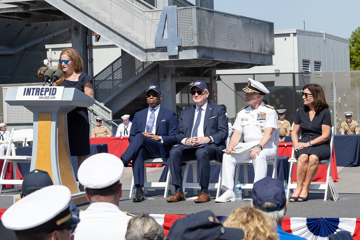 Honored to host our annual #MemorialDay ceremony <a href="/IntrepidMuseum/">Intrepid Museum</a> to commemorate the brave men and women in uniform that have served our country. Thank you <a href="/GovKathyHochul/">Governor Kathy Hochul</a>, <a href="/NYCMayor/">Mayor Zohran Kwame Mamdani</a>, Admiral Daryl Caudle <a href="/USFleetForces/">U.S. Fleet Forces</a>, and Vice Admiral Guy Robinson <a href="/NATO_ACT/">NATO ACT</a> for joining us today