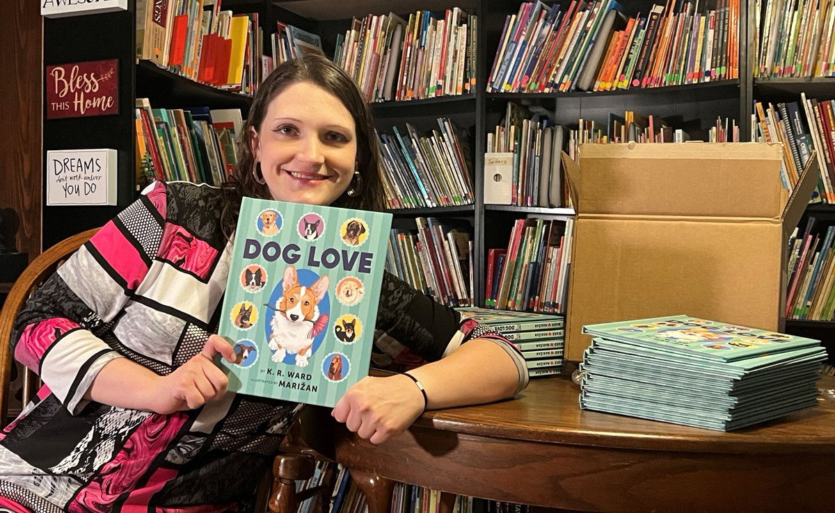 KRWard7's tweet photo. I have a very EXCITING announcement! MY BOOKS ARE IN!! You can now order a SIGNED my adorable picture book, Dog Love, directly from me before they hit the shelves in August. #PictureBooks #FirstTimeAuthor #DogBooks https://t.co/m9ZyJX519m