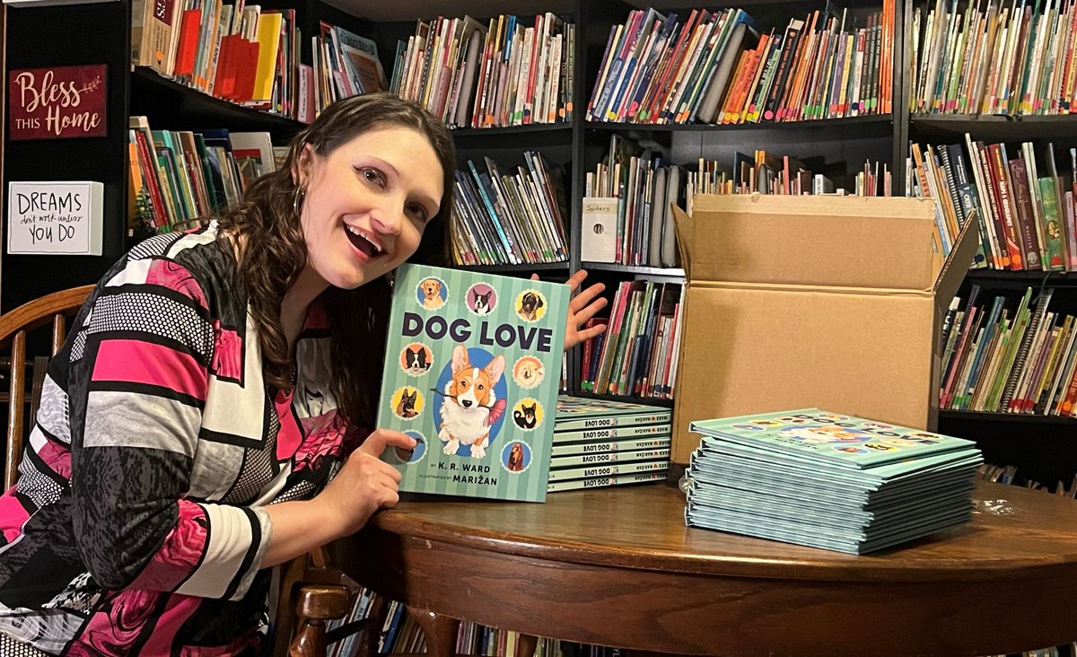 KRWard7's tweet photo. I have a very EXCITING announcement! MY BOOKS ARE IN!! You can now order a SIGNED my adorable picture book, Dog Love, directly from me before they hit the shelves in August. #PictureBooks #FirstTimeAuthor #DogBooks https://t.co/2MHdW5IiMP