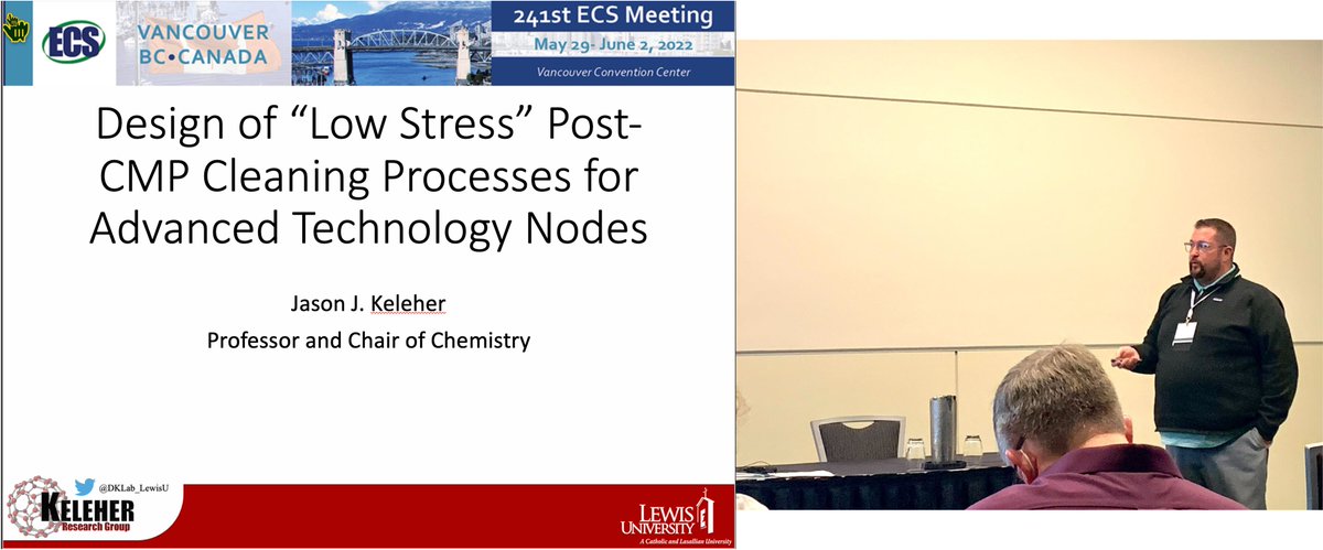 DKLab_LewisU's tweet photo. JK is kicking off the @ECS meeting with a lecture at the 17th International Symposium on Semiconductor Cleaning Science and Technology. @LewisUniversity https://t.co/iI6npSiMyT
