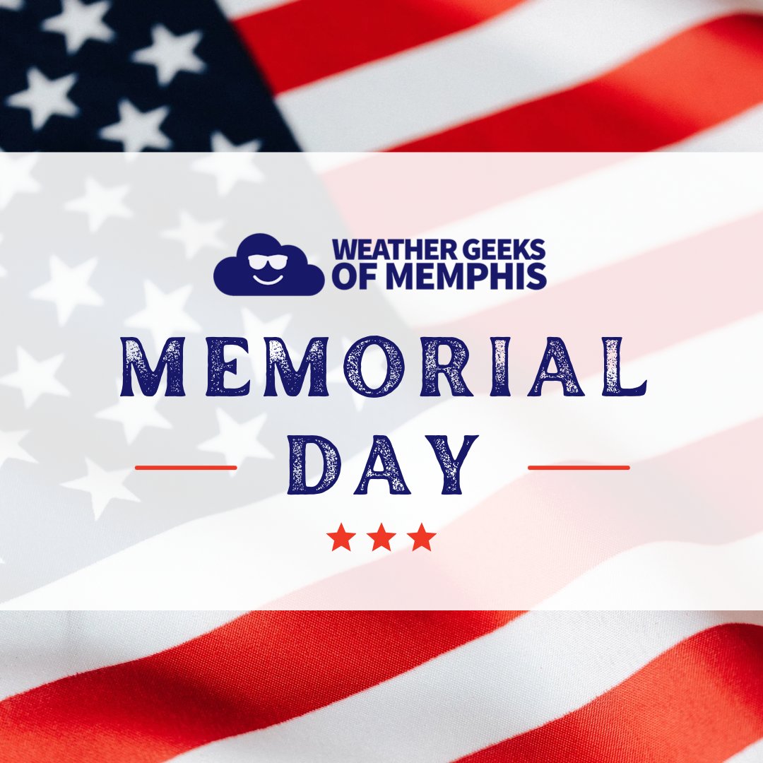 wxgeeksofmem's tweet photo. Remember and Honor 🙏
Here at the Weather Geeks of Memphis, we mourn the loss of those who have served our country well. May God Bless the families of fallen heroes. 🇺🇸
#memorialday #honoringourheroes #wgom #wxgeeksofmem https://t.co/O6WTSG0MhW