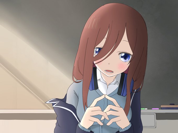 にゃのさんがTwitterに投稿した中野三玖(五等分の花嫁)のイラスト。