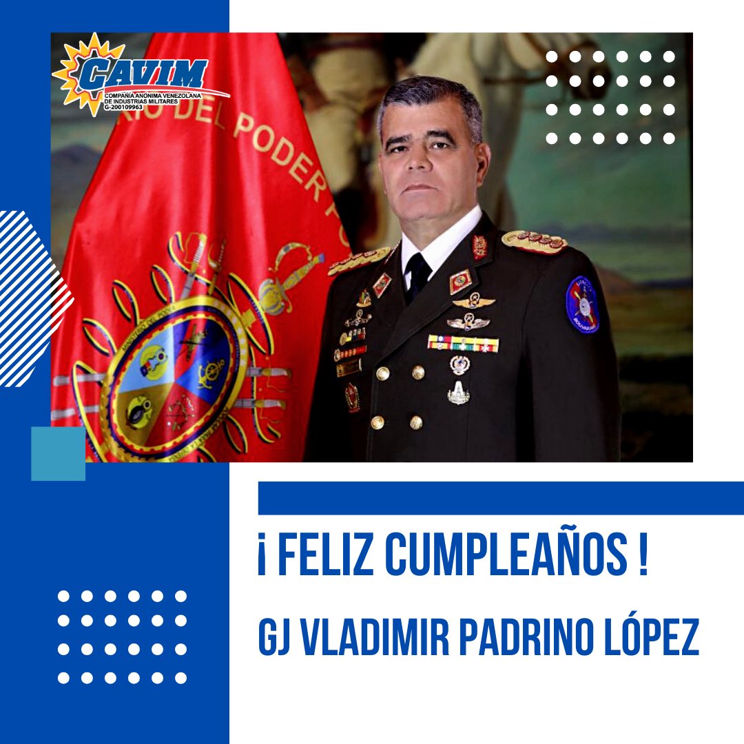 Cavim_Fanb's tweet photo. La gran familia @Cavim_Fanb felicita al GJ @vladimirpadrino por su cumpleaños que dios lo colme de bendiciones para este próximo año de vida.
#motorindustriamilitar
#vmppd https://t.co/zkDv3RWlo8