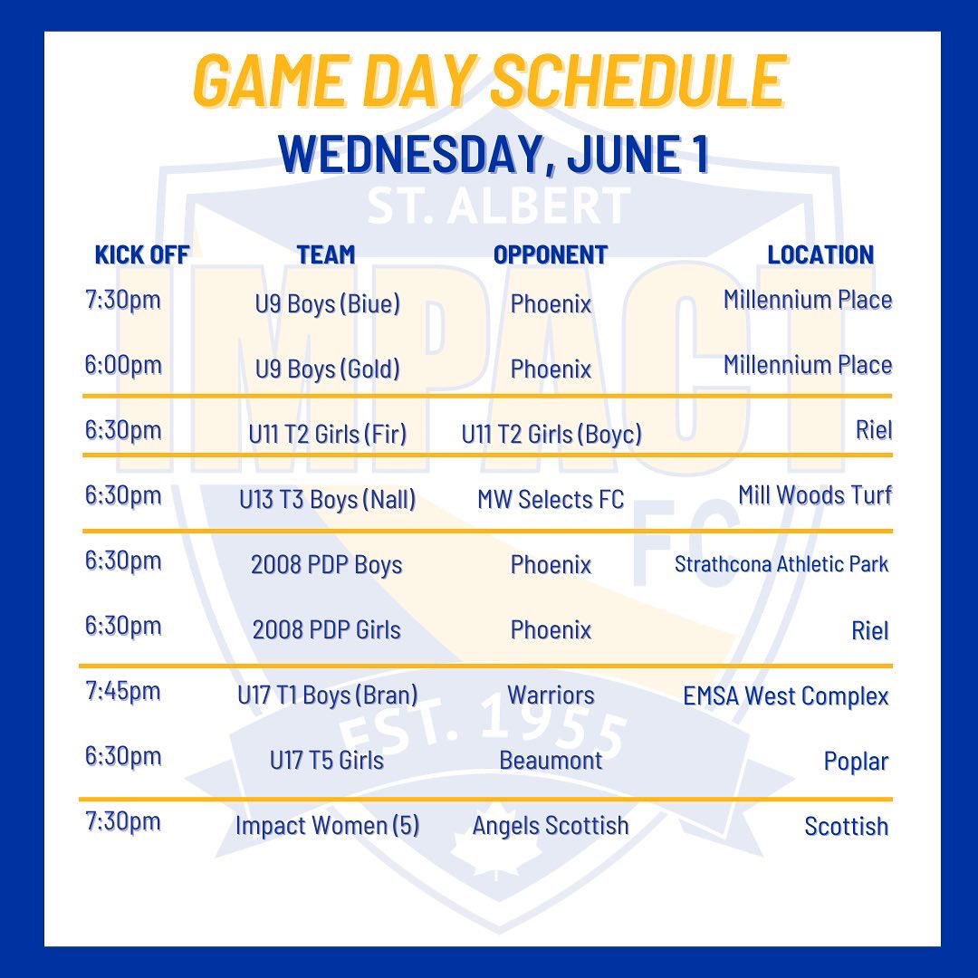 SASA_Impact's tweet photo. Get out in the ☀️ this week to watch all of the exciting action from our Impact teams!
#GoImpactGo https://t.co/ljgdCQPw23