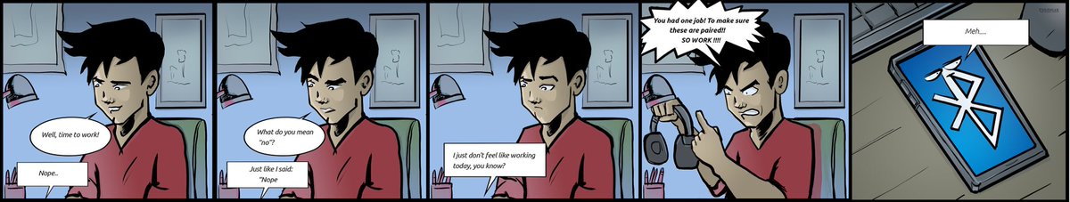 Zulfugart's tweet photo. Wireless…#webcomics #webcomic #swipecomic #bluetooth #onlinecomic #onlinecomics #zulfugart #zulfugartcomics #comiconline #pairing https://t.co/hnsBEXSQz2