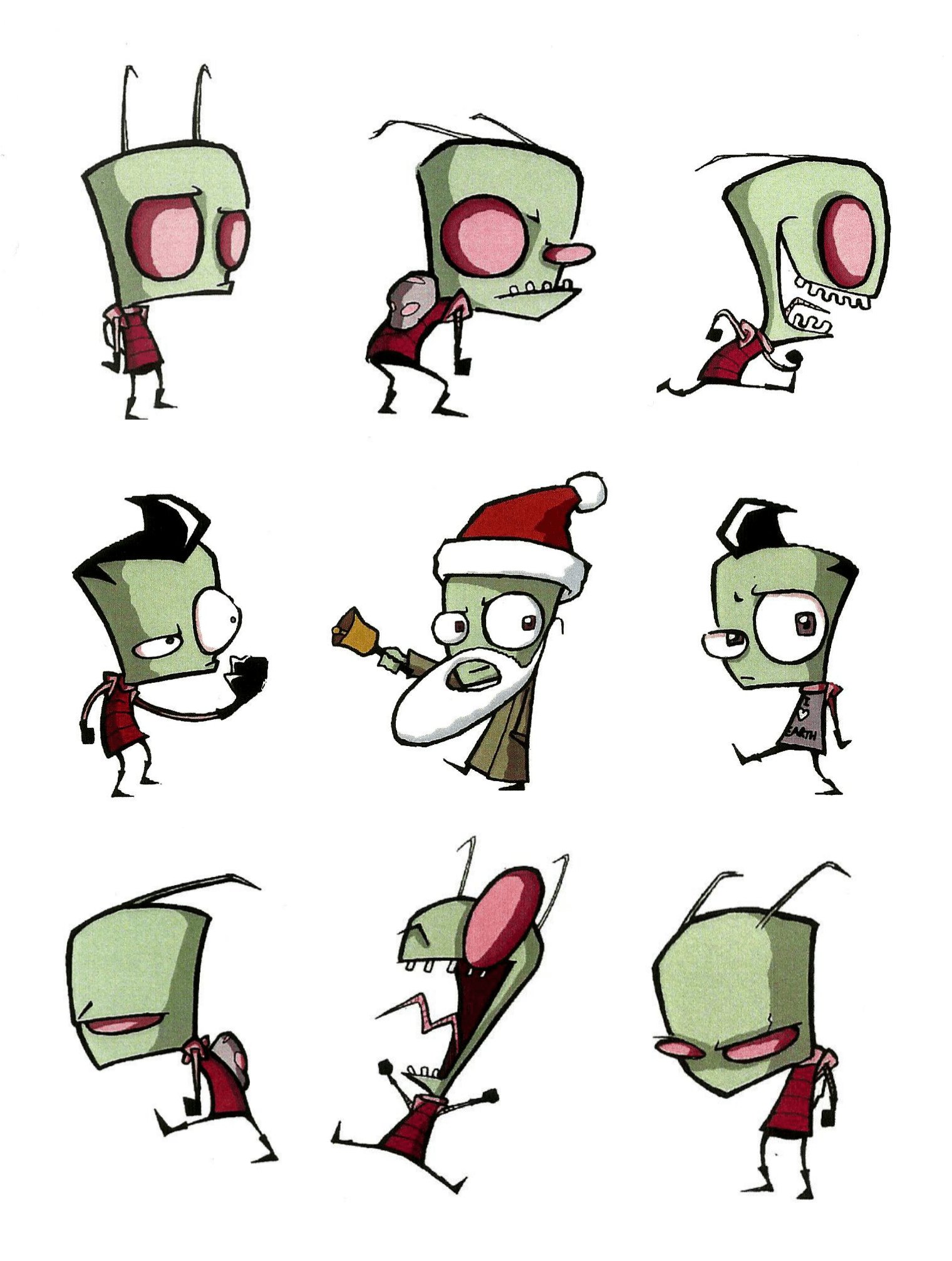 invader zim character drawings