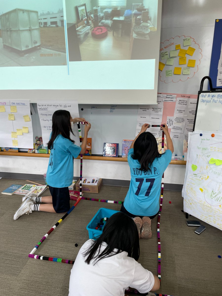 The struggle is real. Grade 5 trying to figure out how to create 1 cubic meter. So many discoveries. #pypmath @maisie_bradley @OlsonSKelly