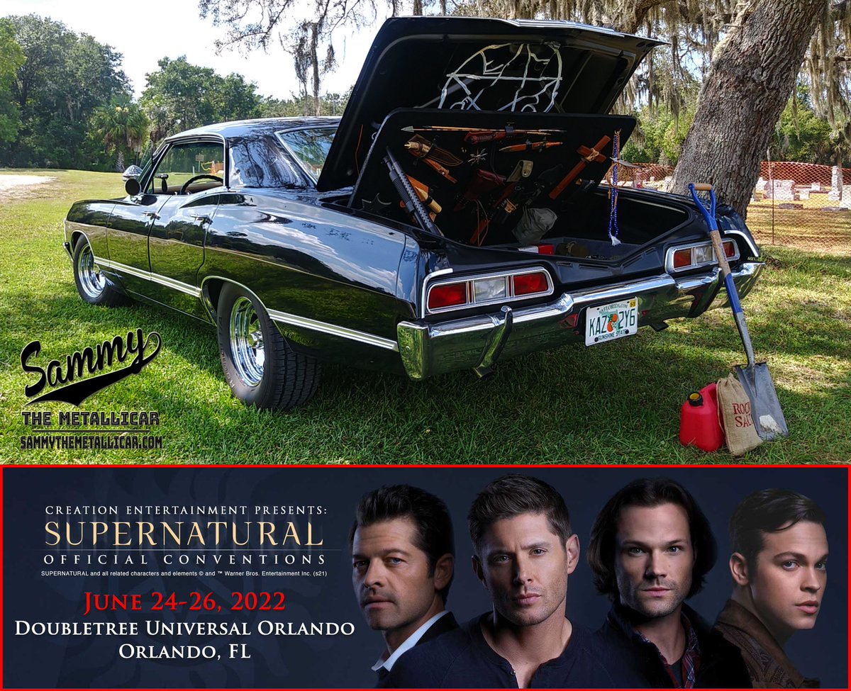 SammyMetallicar's tweet photo. Less than a month away from Creation's SPN Orlando Convention, June 24-26 at the Doubletree Universal Orlando!  Hope to see you all there!

#supernatural #sammythemetallicar #spnorlando #creationentertainment #SPNFamily #metallicar #conventions https://t.co/QdMPhNHUkG