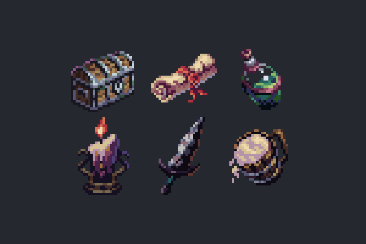 Pixel Art Journey on X: 32x32 game icons for practice. I think