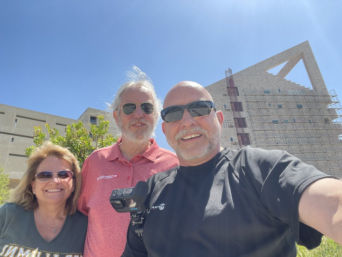 CalStateCISO's tweet photo. Reminiscent visit to @calpolypomona for @amichaelberman on our latest @calstate #csutour. Visiting CLA building and campus CISO Carol G! Next stop @CSUSBNews https://t.co/R1XH1FGtAR