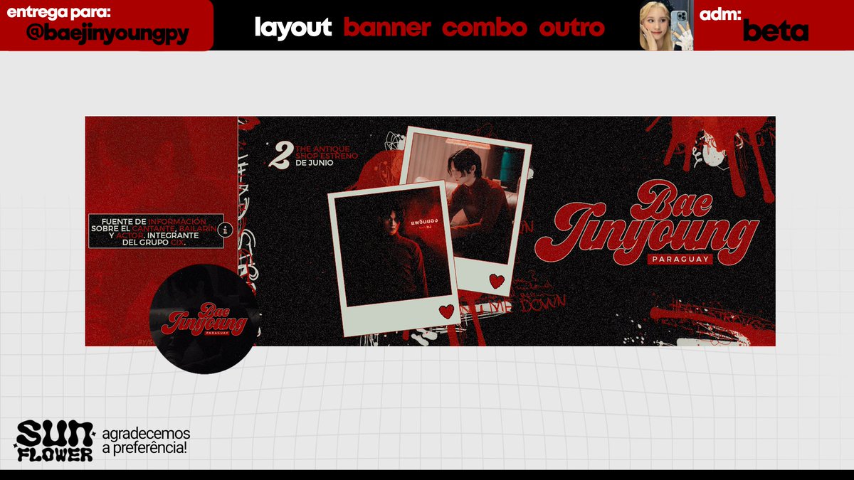 SunDesign_'s tweet image. Entrega para: @baejinyoungpy 
Obrigada pela preferência.
Adm: beta