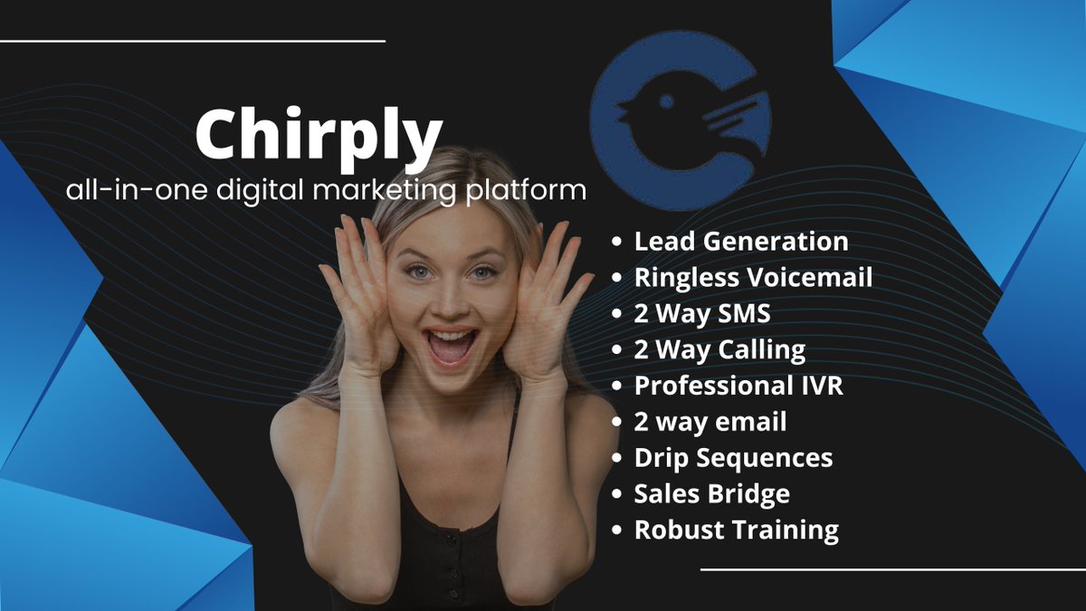 mpoweredseo's tweet photo. https://t.co/lNP6t1yLkN All-in-one digital marketing platform. Chirply helps in saving money and time. #Leadgeneration #marketing #automation #recordingcalls #Chirply #SMS #CRM Record inbound and outbound calls. IVR system.  Local call tracking for lead gen. Training included. https://t.co/iisAmHLK6P