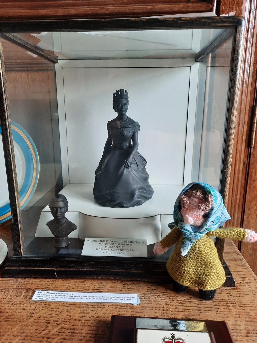 We didn't get time to do a full Jubilee yarnbomb. Can anyone guess where in Barrow Lizzy is hanging out?