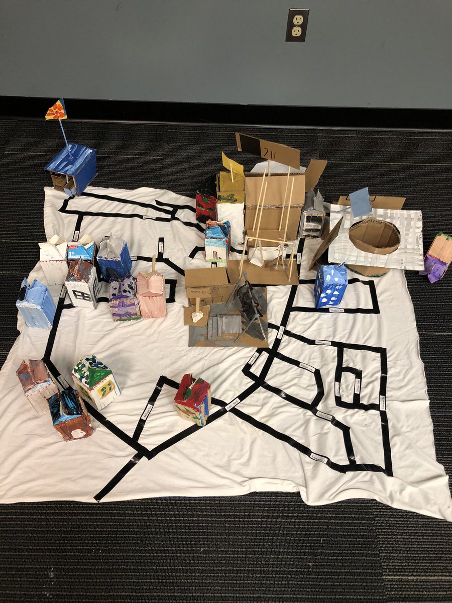 Our community project began with adding our homes.  We have been adding schools, parks, stores, and important places. Stay tuned as we continue to create our great <a href="/SchoolWestgrove/">Westgrove School</a> miniature community!