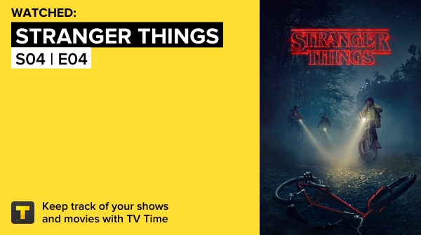sunflaws's tweet photo. I've just watched episode S04 | E04 of Stranger Things! https://t.co/Ll6O2BfB9P #tvtime https://t.co/reujJA8N6M