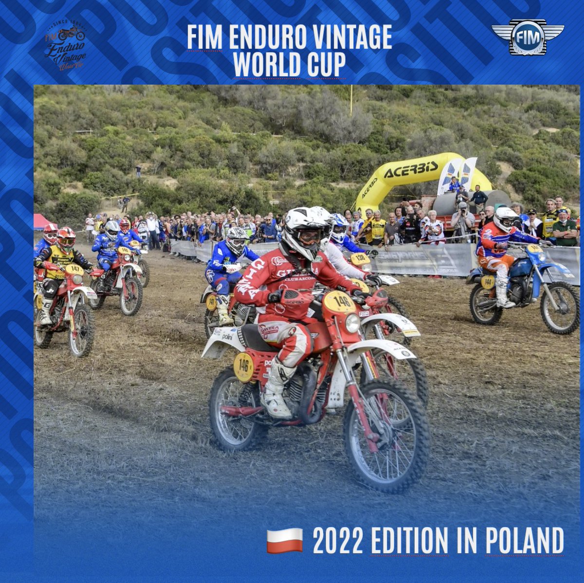 FIM_live's tweet photo. The #FIM is pleased to announce that the inaugural FIM Enduro Vintage World Cup will take place in Kielce- Piekoszów Poland 🇵🇱 on 17-18 September.
Full release 👉🏼 https://t.co/VuZADXh7sI
@OfficialPZM | #Enduro | #Vintage | #VintageWorldCup | #VintageTrophy https://t.co/p81iHYp44Y