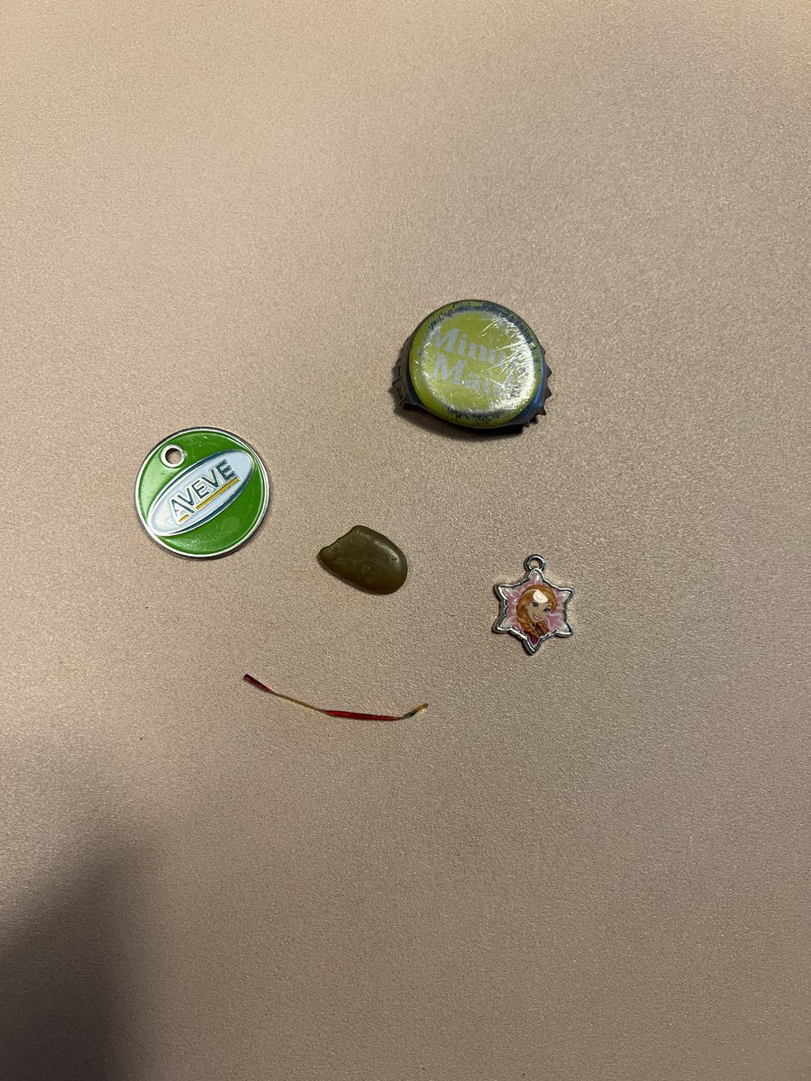 Found in my 4 year old son’s backpack. He has been secretly collecting these over the past few months. I love it. He probably trades this for moonshined apple juice in the sandpits