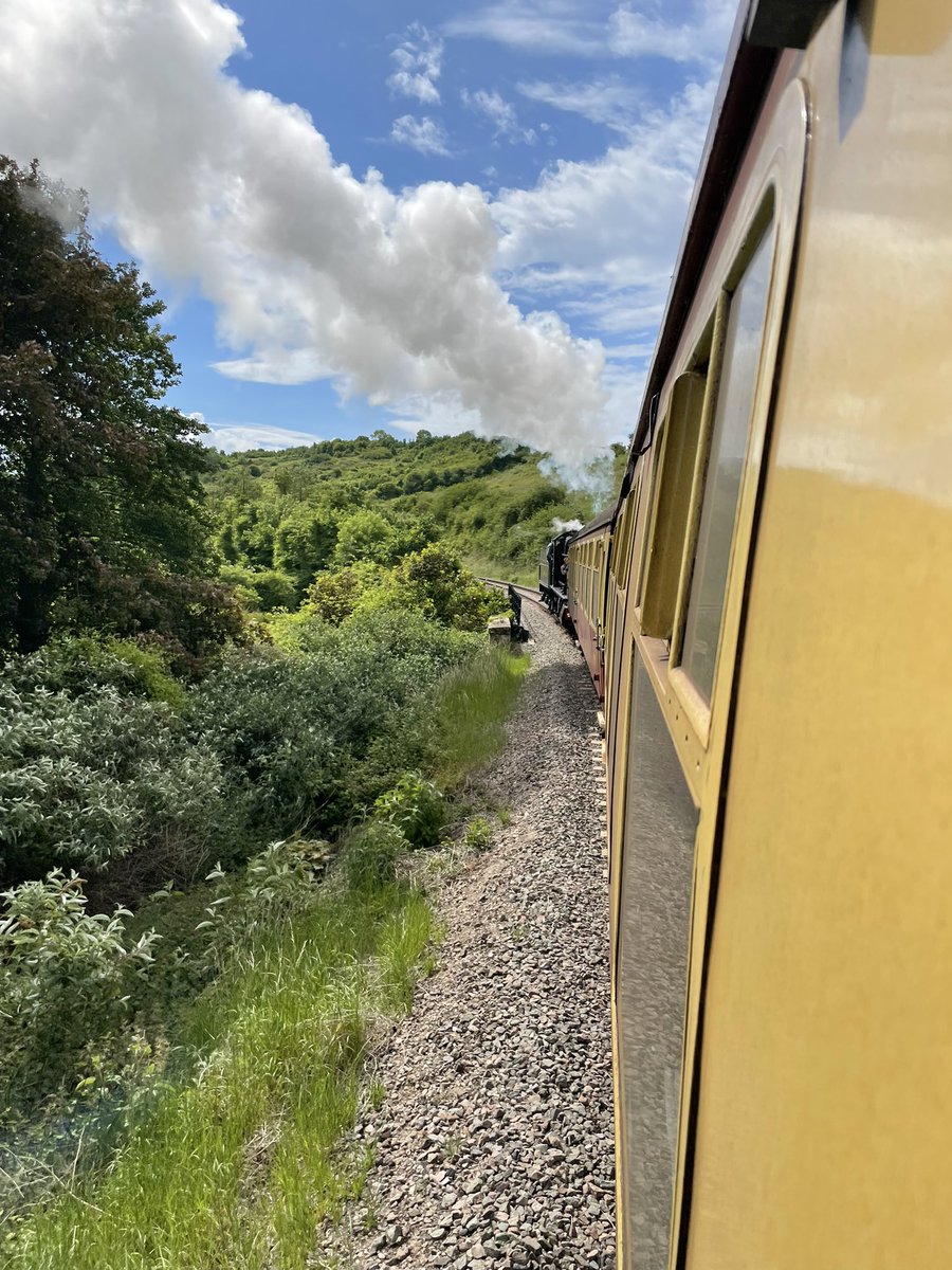 Chemhands's tweet photo. Great day yesterday remembering AAK 40 years on. Grateful for passing on a love of steam locomotives and joys of Exmoor. Thanks to @WSomRailway and Dunster. The weather was kind too. https://t.co/H7sDDfp23G