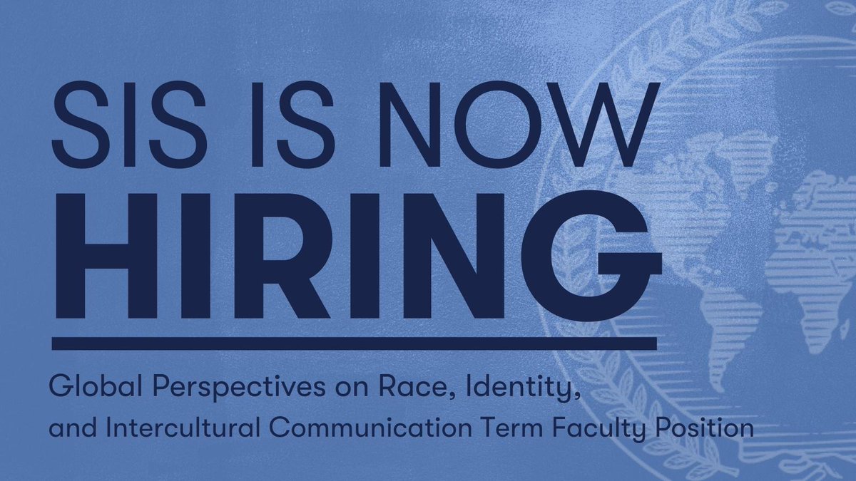 SIS is hiring! Global perspectives on race, identity, and intercultural communication term faculty position available; learn more: apply.interfolio.com/106247

We are committed to building and fostering a diverse and inclusive community, and we hope you’ll want to join us! <a href="/ASAnews/">ASA Sociology</a>