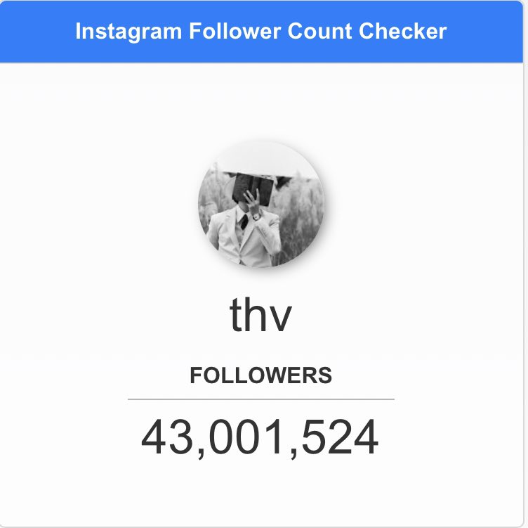 KTH_News's tweet photo. Taehyung’s (Instagram user handle [thv]), has surpassed 43,000,000 followers, approximately 176 days after he opened his account.

#KIMTAEHYUNG

https://t.co/lrZnUCZbT2 https://t.co/tNNpeNd3uk