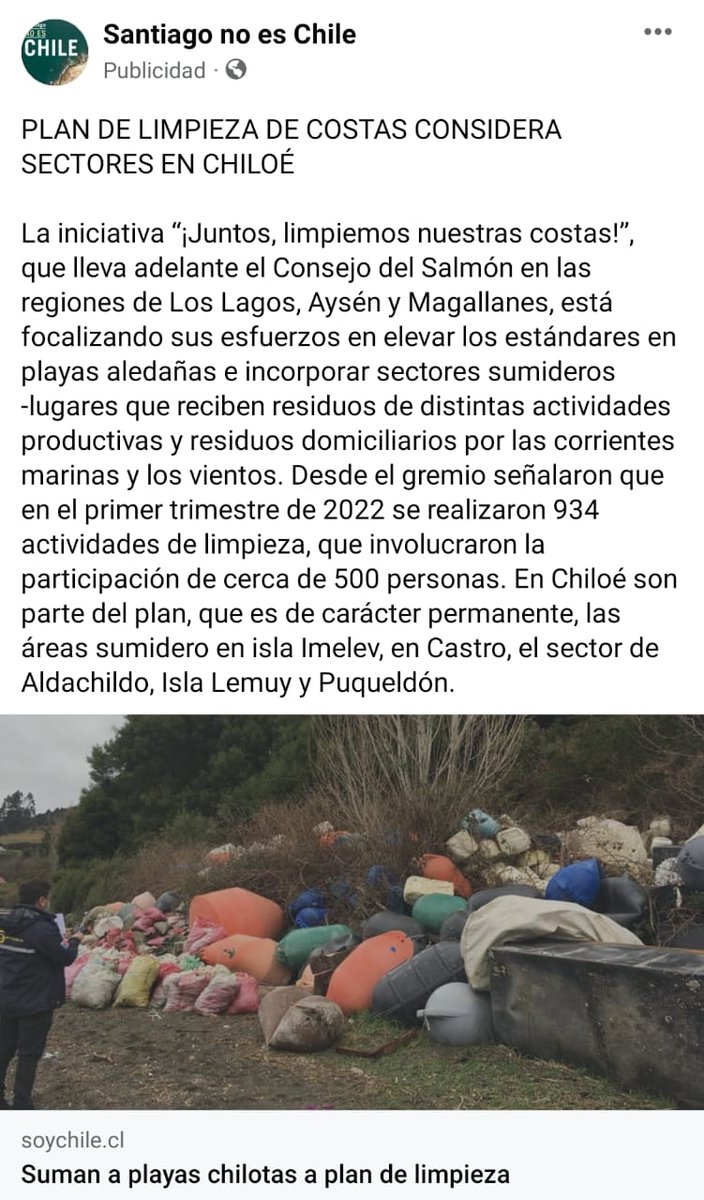 DefendamsChiloe's tweet photo. Playas #chilotas son incorporadas a plan de limpieza del Consejo del Salmón. Esto es un deber legal y una obligación moral, ya que llevan ensuciando durante décadas. No es un acto de amor o de caridad! #Chiloé #Contaminación
@ConsejoSalmon @SubpescaCL @sernapesca https://t.co/ETyyUvIkyQ