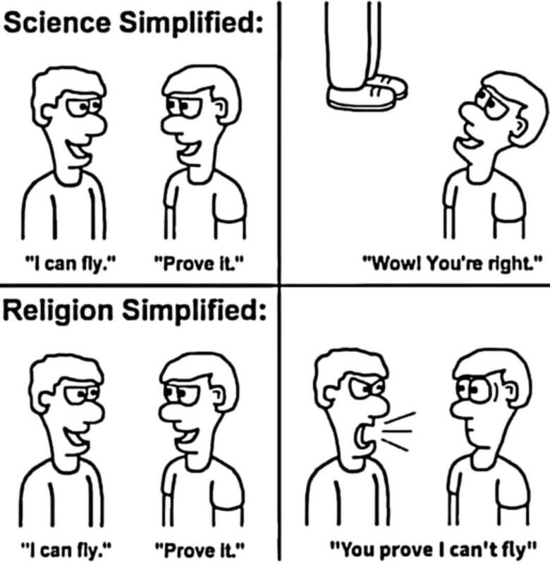 causticbob's tweet photo. science v religion https://t.co/BBg9G7xHpL
